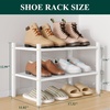 image:imageSmiry Bamboo Shoe Rack 3Tier Stackable Wooden Shoe Organizer for Entryway amp Closet Free Standing Wood Shoe Storage Shelf for Front Door amp Small Spaces NaturalWhite