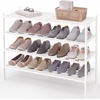image:imageSmiry Bamboo Shoe Rack 3Tier Stackable Wooden Shoe Organizer for Entryway amp Closet Free Standing Wood Shoe Storage Shelf for Front Door amp Small Spaces NaturalWhite