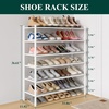 image:imageSmiry Bamboo Shoe Rack 3Tier Stackable Wooden Shoe Organizer for Entryway amp Closet Free Standing Wood Shoe Storage Shelf for Front Door amp Small Spaces NaturalWhite