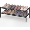 image:imageSmiry Bamboo Shoe Rack 3Tier Stackable Wooden Shoe Organizer for Entryway amp Closet Free Standing Wood Shoe Storage Shelf for Front Door amp Small Spaces NaturalBlack