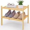 image:imageSmiry Bamboo Shoe Rack 3Tier Stackable Wooden Shoe Organizer for Entryway amp Closet Free Standing Wood Shoe Storage Shelf for Front Door amp Small Spaces NaturalNatural
