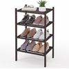 image:imageSmiry Bamboo Shoe Rack 3Tier Stackable Wooden Shoe Organizer for Entryway amp Closet Free Standing Wood Shoe Storage Shelf for Front Door amp Small Spaces NaturalBrown