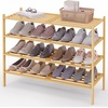 image:imageSmiry Bamboo Shoe Rack 3Tier Stackable Wooden Shoe Organizer for Entryway amp Closet Free Standing Wood Shoe Storage Shelf for Front Door amp Small Spaces NaturalNatural