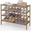 image:imageSmiry Bamboo Shoe Rack 3Tier Stackable Wooden Shoe Organizer for Entryway amp Closet Free Standing Wood Shoe Storage Shelf for Front Door amp Small Spaces NaturalWalnut