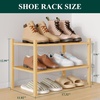 image:imageSmiry Bamboo Shoe Rack 3Tier Stackable Wooden Shoe Organizer for Entryway amp Closet Free Standing Wood Shoe Storage Shelf for Front Door amp Small Spaces NaturalNatural
