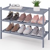 image:imageSmiry Bamboo Shoe Rack 3Tier Stackable Wooden Shoe Organizer for Entryway amp Closet Free Standing Wood Shoe Storage Shelf for Front Door amp Small Spaces NaturalGrey
