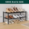 image:imageSmiry Bamboo Shoe Rack 3Tier Stackable Wooden Shoe Organizer for Entryway amp Closet Free Standing Wood Shoe Storage Shelf for Front Door amp Small Spaces NaturalBlack