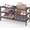 image:imageSmiry Bamboo Shoe Rack 3Tier Stackable Wooden Shoe Organizer for Entryway amp Closet Free Standing Wood Shoe Storage Shelf for Front Door amp Small Spaces NaturalBrown