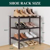 image:imageSmiry Bamboo Shoe Rack 3Tier Stackable Wooden Shoe Organizer for Entryway amp Closet Free Standing Wood Shoe Storage Shelf for Front Door amp Small Spaces NaturalBrown