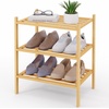 image:imageSmiry Bamboo Shoe Rack 3Tier Stackable Wooden Shoe Organizer for Entryway amp Closet Free Standing Wood Shoe Storage Shelf for Front Door amp Small Spaces NaturalNatural