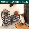 image:imageSmiry Bamboo Shoe Rack 3Tier Stackable Wooden Shoe Organizer for Entryway amp Closet Free Standing Wood Shoe Storage Shelf for Front Door amp Small Spaces NaturalBlack