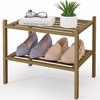 image:imageSmiry Bamboo Shoe Rack 3Tier Stackable Wooden Shoe Organizer for Entryway amp Closet Free Standing Wood Shoe Storage Shelf for Front Door amp Small Spaces NaturalBrown