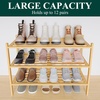 image:imageSmiry Bamboo Shoe Rack 3Tier Stackable Wooden Shoe Organizer for Entryway amp Closet Free Standing Wood Shoe Storage Shelf for Front Door amp Small Spaces NaturalNatural