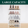 image:imageSmiry Bamboo Shoe Rack 3Tier Stackable Wooden Shoe Organizer for Entryway amp Closet Free Standing Wood Shoe Storage Shelf for Front Door amp Small Spaces NaturalWhite