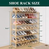 image:imageSmiry Bamboo Shoe Rack 3Tier Stackable Wooden Shoe Organizer for Entryway amp Closet Free Standing Wood Shoe Storage Shelf for Front Door amp Small Spaces NaturalNatural