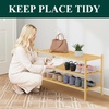 image:imageSmiry Bamboo Shoe Rack 3Tier Stackable Wooden Shoe Organizer for Entryway amp Closet Free Standing Wood Shoe Storage Shelf for Front Door amp Small Spaces NaturalNatural