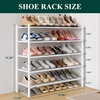 image:imageSmiry Bamboo Shoe Rack 3Tier Stackable Wooden Shoe Organizer for Entryway amp Closet Free Standing Wood Shoe Storage Shelf for Front Door amp Small Spaces NaturalWhite