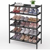 image:imageSmiry Bamboo Shoe Rack 3Tier Stackable Wooden Shoe Organizer for Entryway amp Closet Free Standing Wood Shoe Storage Shelf for Front Door amp Small Spaces NaturalBlack