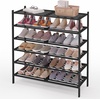 image:imageSmiry Bamboo Shoe Rack 3Tier Stackable Wooden Shoe Organizer for Entryway amp Closet Free Standing Wood Shoe Storage Shelf for Front Door amp Small Spaces NaturalBlack