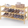 image:imageSmiry Bamboo Shoe Rack 3Tier Stackable Wooden Shoe Organizer for Entryway amp Closet Free Standing Wood Shoe Storage Shelf for Front Door amp Small Spaces NaturalNatural