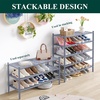 image:imageSmiry Bamboo Shoe Rack 3Tier Stackable Wooden Shoe Organizer for Entryway amp Closet Free Standing Wood Shoe Storage Shelf for Front Door amp Small Spaces NaturalGrey