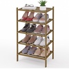 image:imageSmiry Bamboo Shoe Rack 3Tier Stackable Wooden Shoe Organizer for Entryway amp Closet Free Standing Wood Shoe Storage Shelf for Front Door amp Small Spaces NaturalWalnut