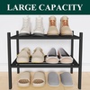 image:imageSmiry Bamboo Shoe Rack 3Tier Stackable Wooden Shoe Organizer for Entryway amp Closet Free Standing Wood Shoe Storage Shelf for Front Door amp Small Spaces NaturalBlack