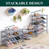 image:imageSmiry Bamboo Shoe Rack 3Tier Stackable Wooden Shoe Organizer for Entryway amp Closet Free Standing Wood Shoe Storage Shelf for Front Door amp Small Spaces NaturalGrey
