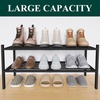image:imageSmiry Bamboo Shoe Rack 3Tier Stackable Wooden Shoe Organizer for Entryway amp Closet Free Standing Wood Shoe Storage Shelf for Front Door amp Small Spaces NaturalBlack