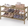 image:imageSmiry Bamboo Shoe Rack 3Tier Stackable Wooden Shoe Organizer for Entryway amp Closet Free Standing Wood Shoe Storage Shelf for Front Door amp Small Spaces NaturalWalnut