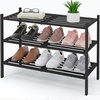 image:imageSmiry Bamboo Shoe Rack 3Tier Stackable Wooden Shoe Organizer for Entryway amp Closet Free Standing Wood Shoe Storage Shelf for Front Door amp Small Spaces NaturalBlack