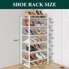 image:imageSmiry Bamboo Shoe Rack 3Tier Stackable Wooden Shoe Organizer for Entryway amp Closet Free Standing Wood Shoe Storage Shelf for Front Door amp Small Spaces NaturalWhite