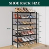 image:imageSmiry Bamboo Shoe Rack 3Tier Stackable Wooden Shoe Organizer for Entryway amp Closet Free Standing Wood Shoe Storage Shelf for Front Door amp Small Spaces NaturalBlack