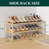 image:imageSmiry Bamboo Shoe Rack 3Tier Stackable Wooden Shoe Organizer for Entryway amp Closet Free Standing Wood Shoe Storage Shelf for Front Door amp Small Spaces NaturalNatural