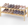 image:imageSmiry Bamboo Shoe Rack 3Tier Stackable Wooden Shoe Organizer for Entryway amp Closet Free Standing Wood Shoe Storage Shelf for Front Door amp Small Spaces NaturalNatural