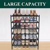 image:imageSmiry Bamboo Shoe Rack 3Tier Stackable Wooden Shoe Organizer for Entryway amp Closet Free Standing Wood Shoe Storage Shelf for Front Door amp Small Spaces NaturalBlack