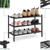 image:imageSmiry Bamboo Shoe Rack 3Tier Stackable Wooden Shoe Organizer for Entryway amp Closet Free Standing Wood Shoe Storage Shelf for Front Door amp Small Spaces NaturalBlack