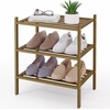 image:imageSmiry Bamboo Shoe Rack 3Tier Stackable Wooden Shoe Organizer for Entryway amp Closet Free Standing Wood Shoe Storage Shelf for Front Door amp Small Spaces NaturalWalnut