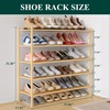 image:imageSmiry Bamboo Shoe Rack 3Tier Stackable Wooden Shoe Organizer for Entryway amp Closet Free Standing Wood Shoe Storage Shelf for Front Door amp Small Spaces NaturalNatural