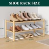 image:imageSmiry Bamboo Shoe Rack 3Tier Stackable Wooden Shoe Organizer for Entryway amp Closet Free Standing Wood Shoe Storage Shelf for Front Door amp Small Spaces NaturalNatural