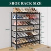 image:imageSmiry Bamboo Shoe Rack 3Tier Stackable Wooden Shoe Organizer for Entryway amp Closet Free Standing Wood Shoe Storage Shelf for Front Door amp Small Spaces NaturalBlack