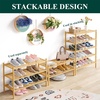 image:imageSmiry Bamboo Shoe Rack 3Tier Stackable Wooden Shoe Organizer for Entryway amp Closet Free Standing Wood Shoe Storage Shelf for Front Door amp Small Spaces NaturalNatural
