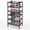 image:imageSmiry Bamboo Shoe Rack 3Tier Stackable Wooden Shoe Organizer for Entryway amp Closet Free Standing Wood Shoe Storage Shelf for Front Door amp Small Spaces NaturalBlack