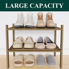 image:imageSmiry Bamboo Shoe Rack 3Tier Stackable Wooden Shoe Organizer for Entryway amp Closet Free Standing Wood Shoe Storage Shelf for Front Door amp Small Spaces NaturalWalnut
