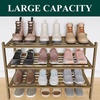 image:imageSmiry Bamboo Shoe Rack 3Tier Stackable Wooden Shoe Organizer for Entryway amp Closet Free Standing Wood Shoe Storage Shelf for Front Door amp Small Spaces NaturalWalnut