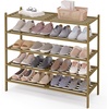 image:imageSmiry Bamboo Shoe Rack 3Tier Stackable Wooden Shoe Organizer for Entryway amp Closet Free Standing Wood Shoe Storage Shelf for Front Door amp Small Spaces NaturalWalnut