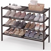 image:imageSmiry Bamboo Shoe Rack 3Tier Stackable Wooden Shoe Organizer for Entryway amp Closet Free Standing Wood Shoe Storage Shelf for Front Door amp Small Spaces NaturalBrown