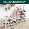 image:imageSmiry Bamboo Shoe Rack 3Tier Stackable Wooden Shoe Organizer for Entryway amp Closet Free Standing Wood Shoe Storage Shelf for Front Door amp Small Spaces NaturalWhite