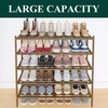image:imageSmiry Bamboo Shoe Rack 3Tier Stackable Wooden Shoe Organizer for Entryway amp Closet Free Standing Wood Shoe Storage Shelf for Front Door amp Small Spaces NaturalWalnut
