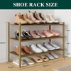 image:imageSmiry Bamboo Shoe Rack 3Tier Stackable Wooden Shoe Organizer for Entryway amp Closet Free Standing Wood Shoe Storage Shelf for Front Door amp Small Spaces NaturalWalnut